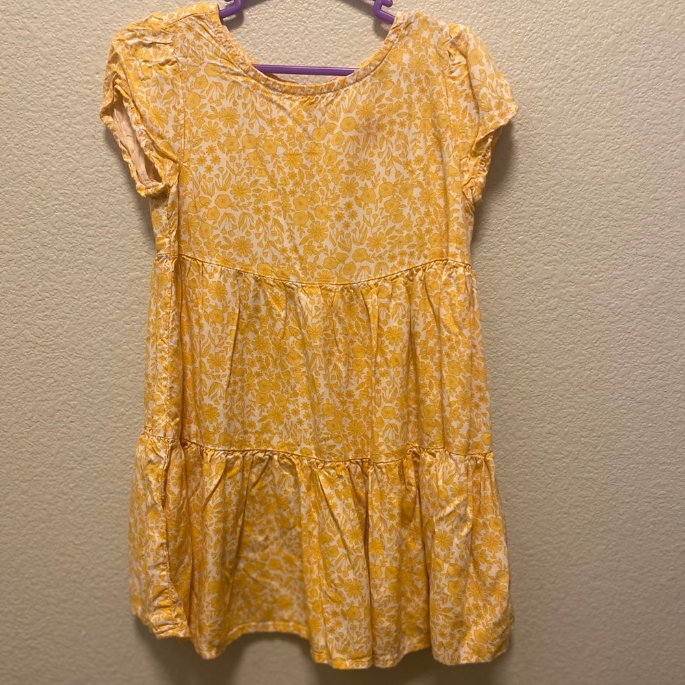 Yellow floral summer dress